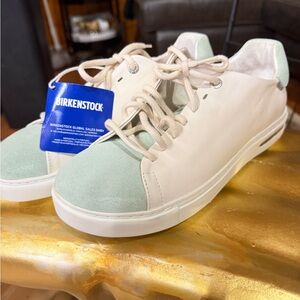 Limited Edition Birkenstock Low-Top Sneakers in Mint & Ivory